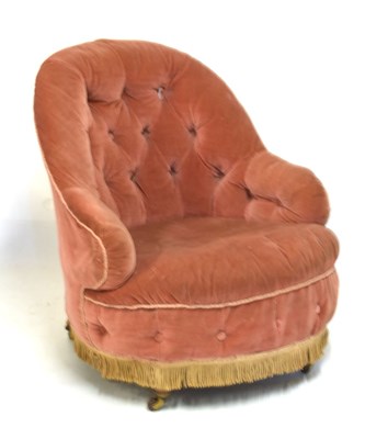 Lot 513 - Victorian button back armchair