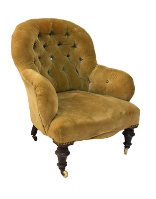 Lot 631 - Button back armchair