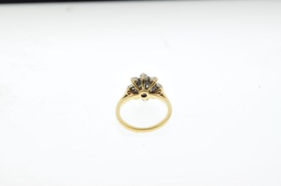 Lot 10 - Nine stone diamond cluster ring