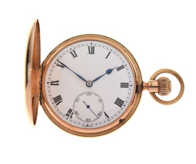 Lot 107 - 9ct gold hunter cased pocket watch