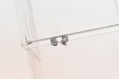 Lot 35 - Pair of single stone diamond 18ct white gold earstuds