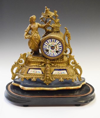 Lot 506 - Late 19th Century French clock garniture