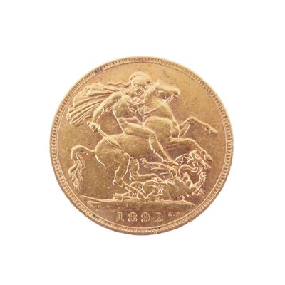 Lot 138 - Coins - Victorian gold sovereign, 1892