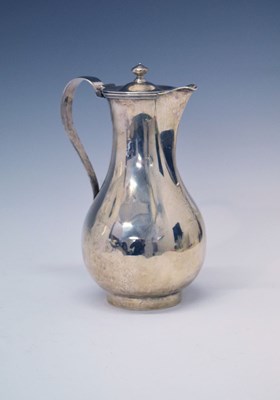 Lot 91 - George III silver lidded jug of baluster form