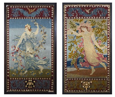 Lot 497 - Ada Godman - Pair of Arts & Crafts panels