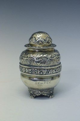 Lot 94 - William IV silver tea caddy of ovoid form