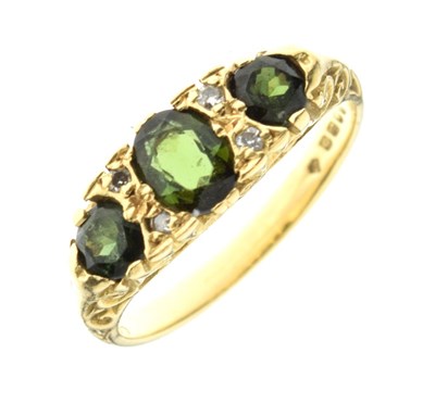 Lot 2 - Tourmaline and diamond 18ct ring