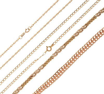 Lot 82 - 9ct gold curb-link chain, and a yellow metal chain stamped '9K'