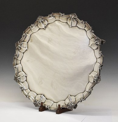 Lot 103 - Large Victorian silver salver, 64.5cm diameter, 5650g approx