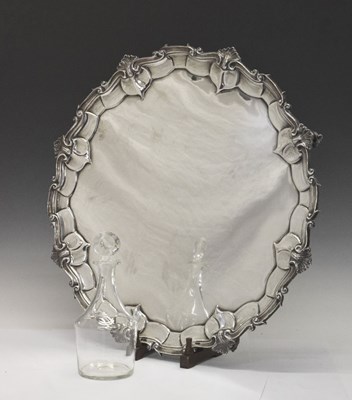 Lot 103 - Large Victorian silver salver, 64.5cm diameter, 5650g approx