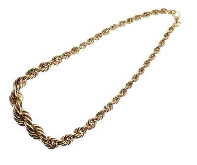 Lot 44 - Necklace of hollow graduated rope chain
