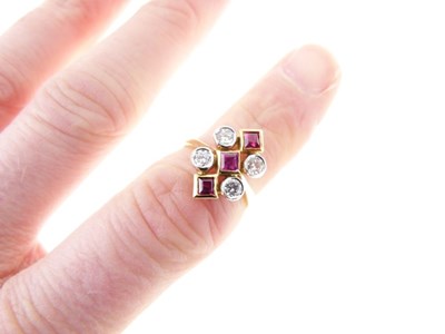 Lot 23 - 18ct gold ruby and diamond 18ct gold dress ring