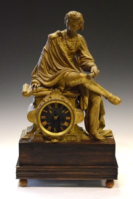 Lot 500 - 19th Century gilt metal mantel clock