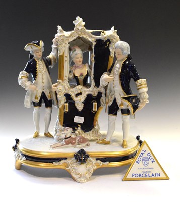 Lot 480 - Royal Dux figure group and plaque