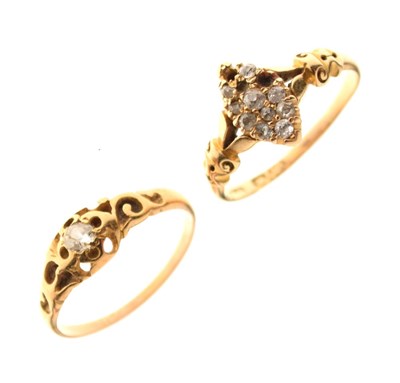 Lot 38 - Victorian diamond ring, Victorian diamond marquise ring