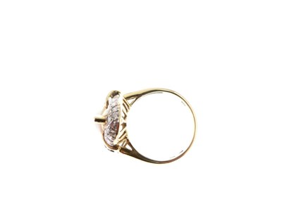 Lot 27 - Opal and diamond cluster dress ring