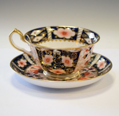 Lot 399 - George V Royal Crown Derby 2451 Imari pattern cup and saucer