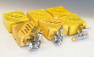 Lot 353 - A Progress Aero Works P.A.W (Macclesfield) - Six boxed model aircraft engines