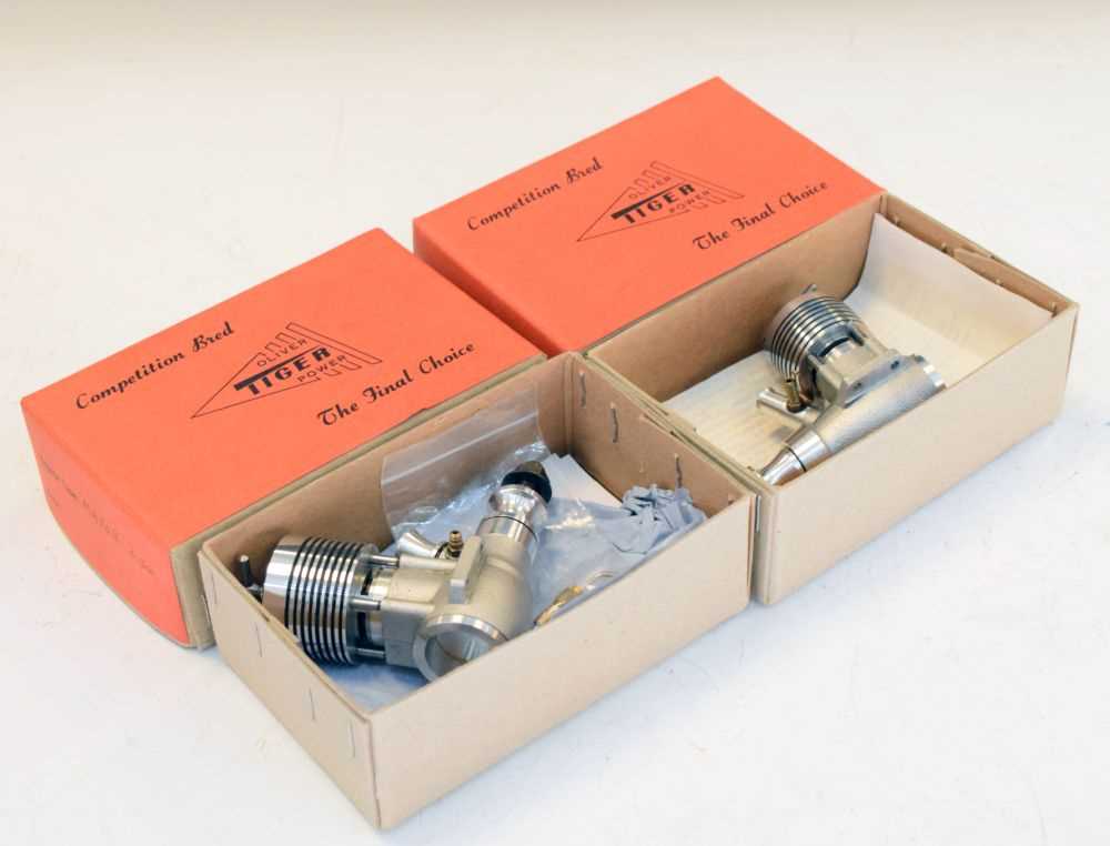 Lot 370 - John Oliver Engineering (Dorset), Tiger Power- Two boxed diesel model aircraft engines