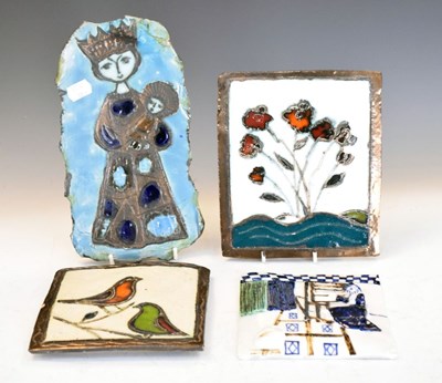 Lot 483 - Three Wye pottery tile plaques