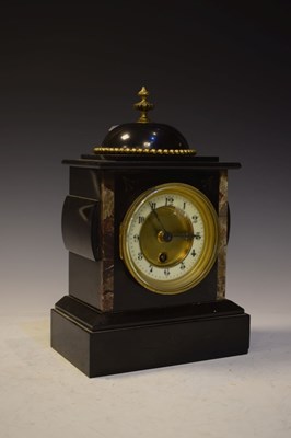 Lot 471 - Polished slate mantel clock
