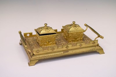Lot 155 - 19th Century gilt metal desk stand