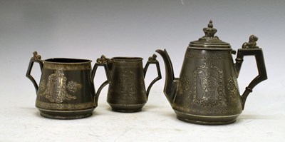 Lot 273 - Edward VII and Alexandra commemorative silver plated tea set and assorted teaware