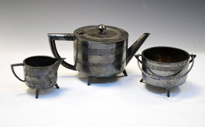 Lot 279 - Walker & Hall three-piece tea set