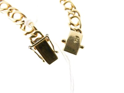 Lot 45 - Yellow metal (750) fancy curb-link necklace, 36.5g approx
