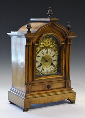 Lot 503 - Hamburg American walnut-cased mantel clock