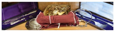 Lot 759 - Quantity of plated flatware and fish servers.etc