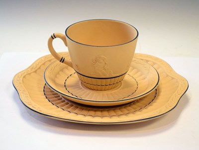 Lot 436 - 20th Century Wedgwood caneware cup, saucer and plate
