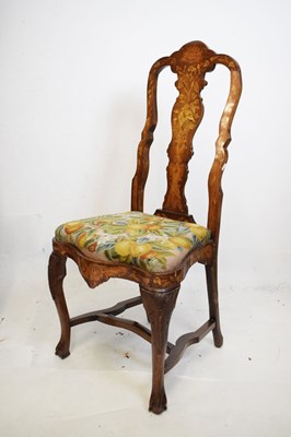 Lot 562 - 19th Century Dutch walnut and marquetry chair