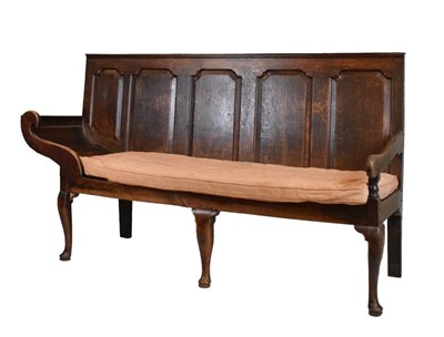 Lot 525 - Unusual George III oak settle