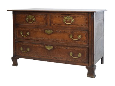 Lot 571 - Oak inlaid chest of drawers