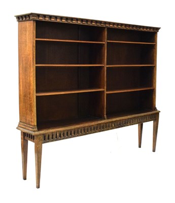 Lot 765 - Oak bookcase on stand