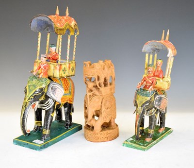 Lot 292 - Two papier-mache Indian elephants