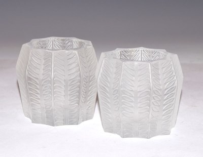 Lot 479 - Pair of small Lalique frosted glass vases
