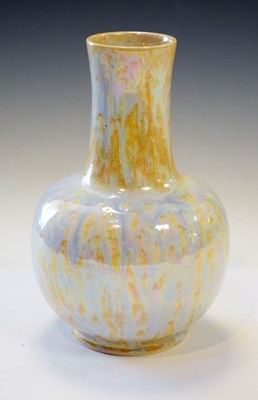Lot 465 - Ruskin pottery orange and lavender lustre glaze vase