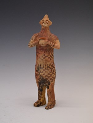 Lot 171 - Antiquities - Unusual Syro Hittite decorated terracotta figure