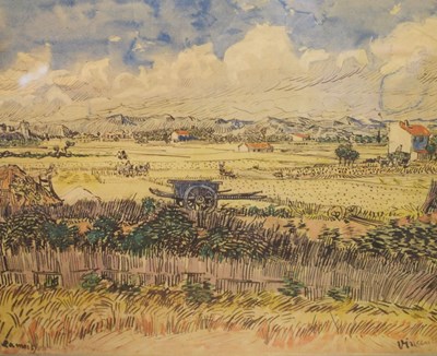 Lot 505 - After Van Gogh - coloured lithographic print - 'La Moisson en Provence'