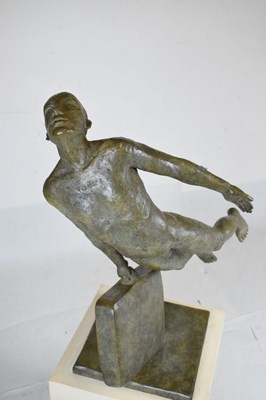 Lot 439 - Cathy Lewis (Bristol, Modern) - Limited edition cast bronze statue - 'The Optimist'