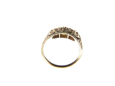 Lot 28 - Three-stone opal 18ct gold ring
