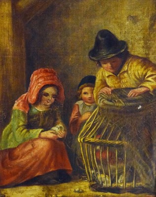 Lot 573 - Follower of  Henry Charles Bryant, (1812-1890) - Children and caged pets