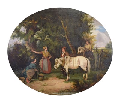 Lot 384 - Attributed to Francis Wheatley, (1747-1801) - Children and ponies in a landscape