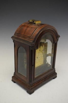 Lot 427 - Small George III mahogany-cased triple pad twin fusee bracket clock