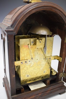 Lot 427 - Small George III mahogany-cased triple pad twin fusee bracket clock