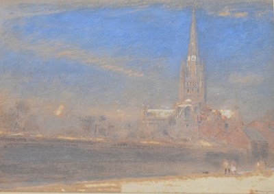 Lot 534 - Albert Goodwin - Watercolour -  Norwich Cathedral