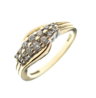 Lot 15 - 9ct gold diamond set dress ring