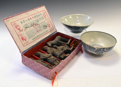 Lot 470 - Two Chinese provincial bowls with terracotta figures